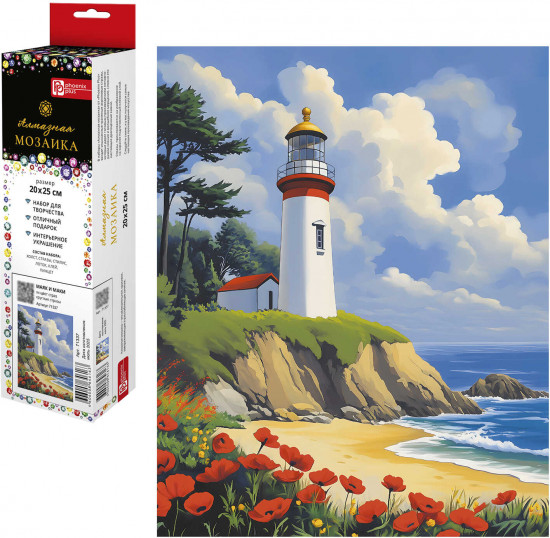 Мозаика алмазная «Маяк и маки»