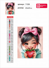 Мозаика алмазная «Девочка с клубникой» - Фото 4