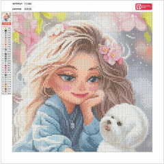 Мозаика алмазная «Блондинка с собачкой» - Фото 4