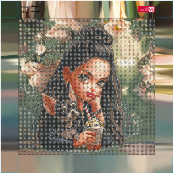 Алмазная мозаика «Мулатка с собачкой»