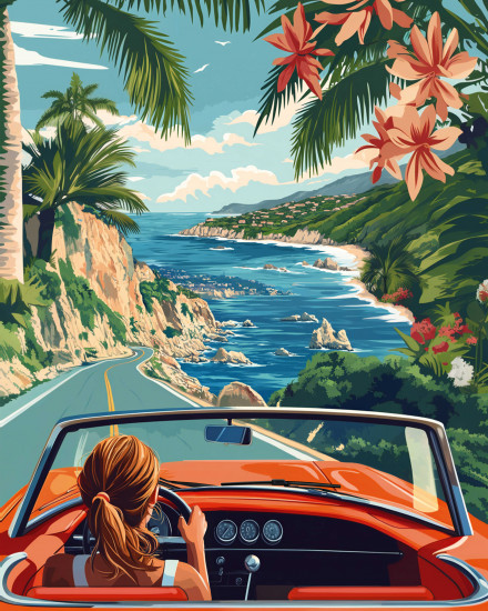 Алмазная мозаика «Поездка на море»