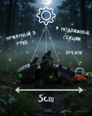 3D подвижный брелок-антистресс «Дракон Беззубик» - Фото 1