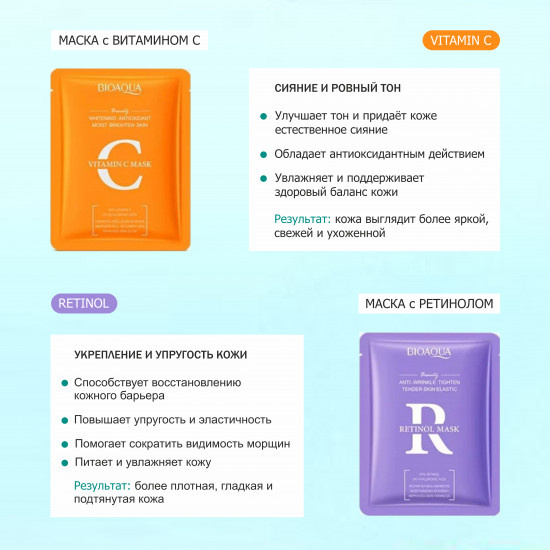 Набор тканевых масок для лица