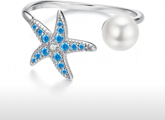 Кольцо с жемчугом «Морская звезда»