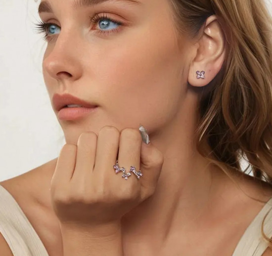 Серьги-гвоздики «Цветки сирени»