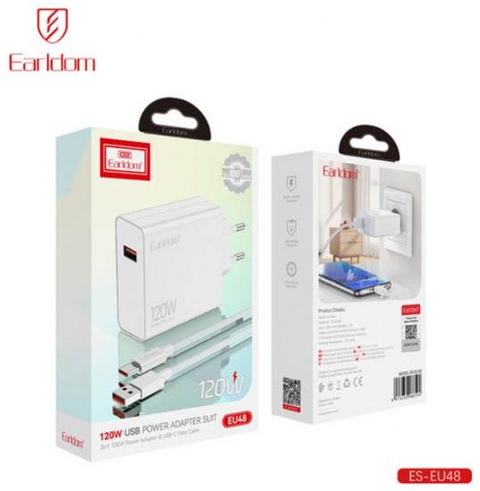 Комплект СЗУ Earldom ES-EU48 120W 1xUSB порт + кабель Type-C