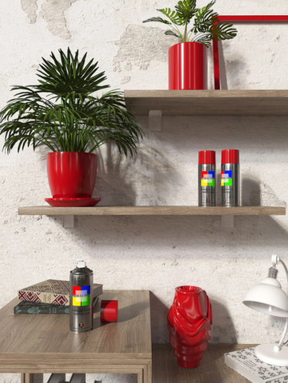 Краска аэрозольная, цвет RAL3020 Светофорно-Красный