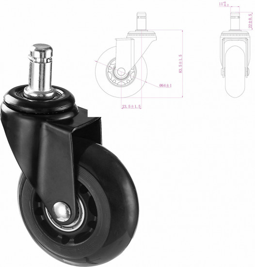 Комплект колес-роликов для кресел