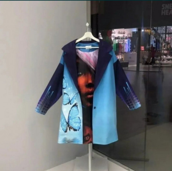 Пальто с дизайнерским 3D-принтом «Butterfly Art»