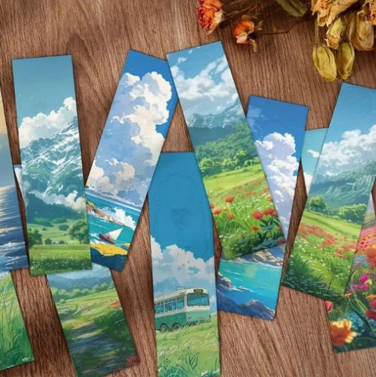 Набор закладок для книг «Пейзаж аниме»