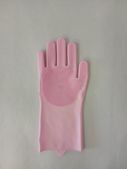 Перчатки хозяйственные силиконовые с ворсинками