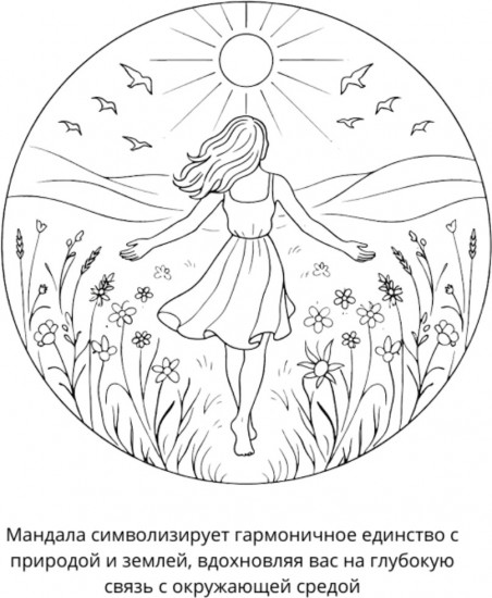 Раскраска «Мандалы. Единение с силами природы»