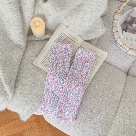 Носки букле «Ванильно-розовый закат»
