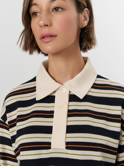 Лонгслив-поло женский