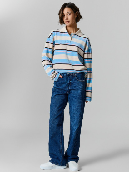 Лонгслив-поло женский