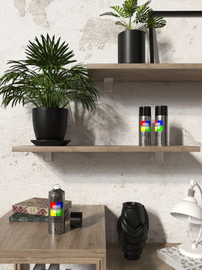 Краска акриловая универсальная, цвет RAL9005 Черный матовый