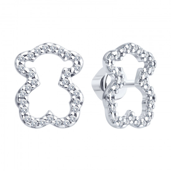 Серьги из серебра с фианитами