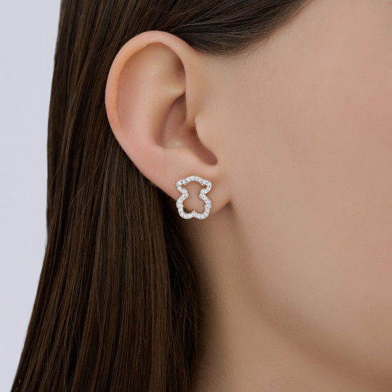 Серьги из серебра с фианитами