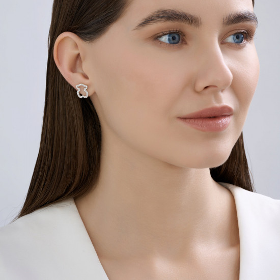 Серьги из серебра с фианитами