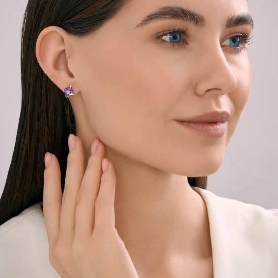 Серьги из серебра с кристаллами