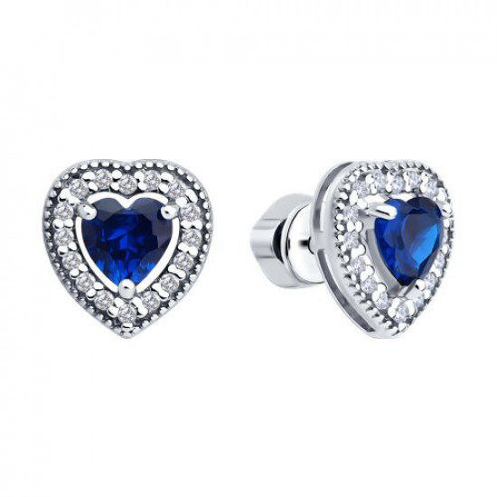 Серьги из серебра с фианитами