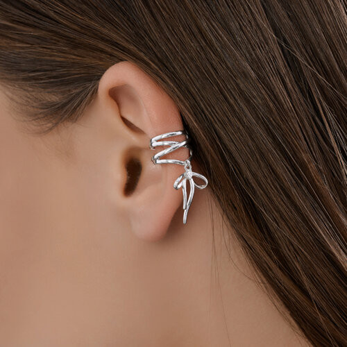 Серьга-кафф из серебра