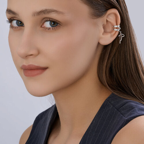 Серьга-кафф из серебра