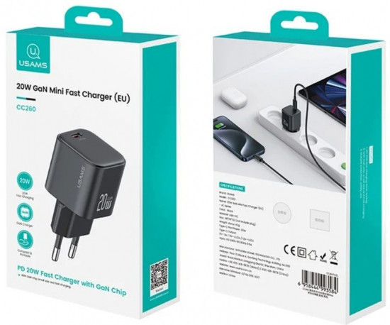 СЗУ USAMS JC Series CC260TC01 20W PD 1xType-C порт