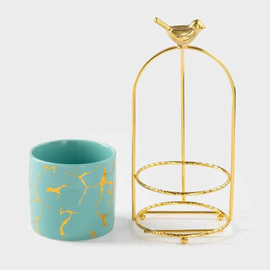 Конфетница «Изумруд. Птичка»