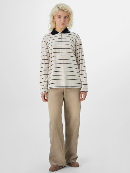 Лонгслив-поло женский