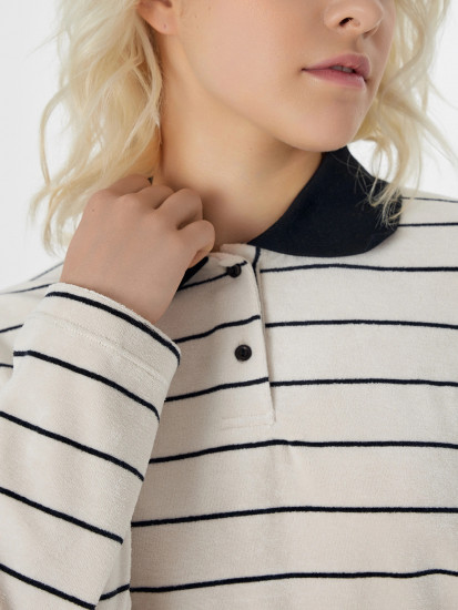 Лонгслив-поло женский