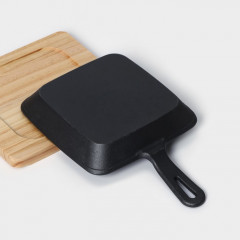 Сковорода на деревянной подставке «Квадрат. Гриль» - Фото 5