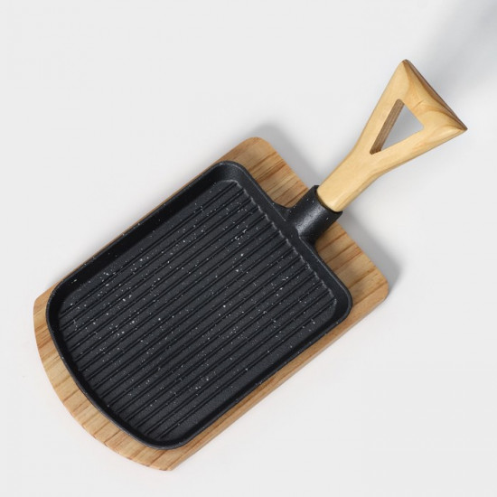 Сковорода на деревянной подставке «Лопата»