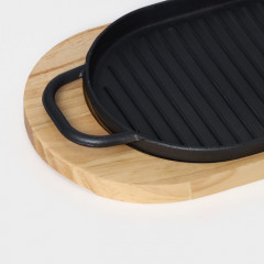 Сковорода на деревянной подставке - Фото 1