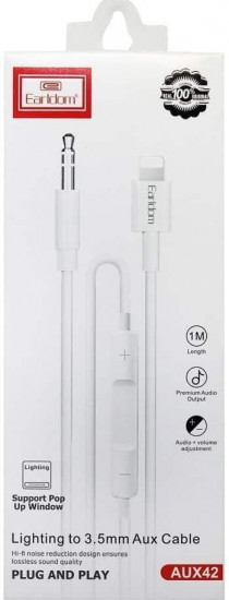 Кабель Earldom AUX ET-AUX42 Jack 3.5mm (M) - Lightning (M)