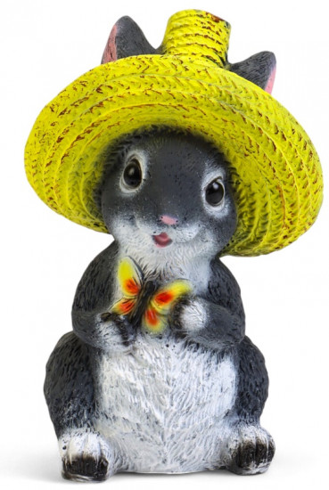 Фигура «Зайка в соломенной шляпе с бабочкой»