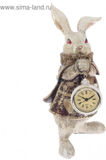 Фигурка-часы настольные «Белый кролик в камзоле»