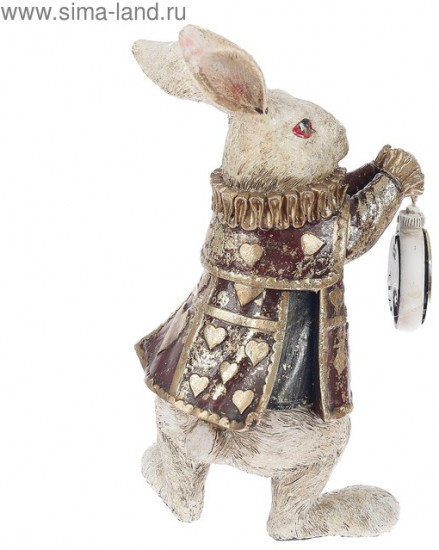 Фигурка-часы настольные «Белый кролик в камзоле»