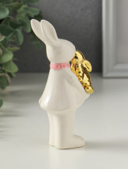 Фигурка «Зайка белая с золотым зайчонком» - Фото 1