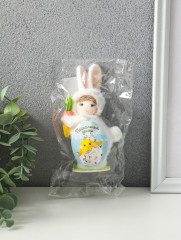 Фигурка пасхальная «Малыш в костюме кролика с морковкой» - Фото 4