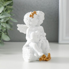 Фигурка «Белоснежные ангелочки на брёвнышке - сердце и ключик» - Фото 3