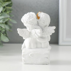 Фигурка «Белоснежные ангелочки на брёвнышке - сердце и ключик» - Фото 4