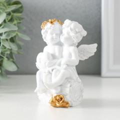 Фигурка «Белоснежные ангелочки на брёвнышке - сердце и ключик» - Фото 5