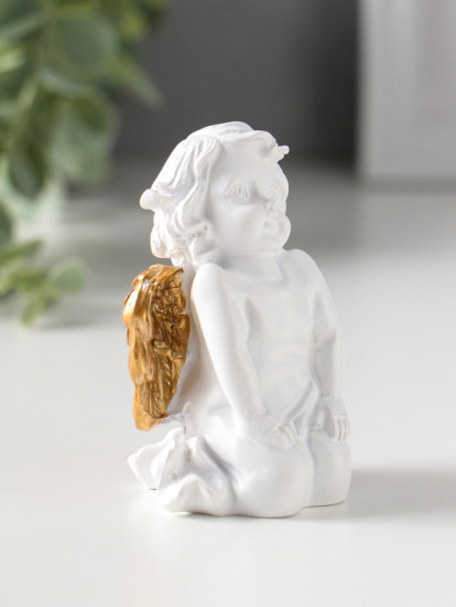 Фигурка «Белоснежный ангел с золотыми крыльями»