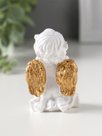 Фигурка «Белоснежный ангел с золотыми крыльями»
