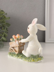 Фигурка «Кролик везет тележку с тюльпанами» - Фото 3