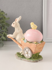Фигурка «Кролик везёт тележку с цыплёнком и пасхальным яйцом» - Фото 2