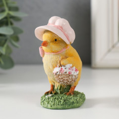 Фигурка «Цыпа в шляпке с корзинкой цветов» - Фото 3