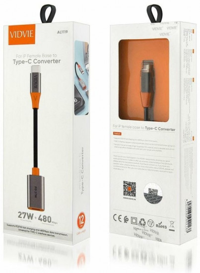 Переходник Lightning (F) на Type-C(M) AL1119