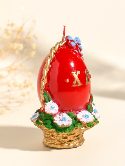 Свеча декоративная «Пасхальное яйцо в корзинке»